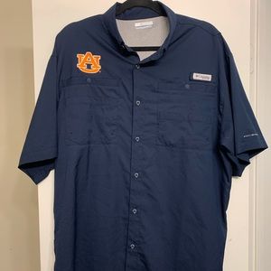 Large Navy Auburn Columbia PFG button down